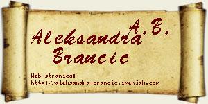 Aleksandra Brančić vizit kartica